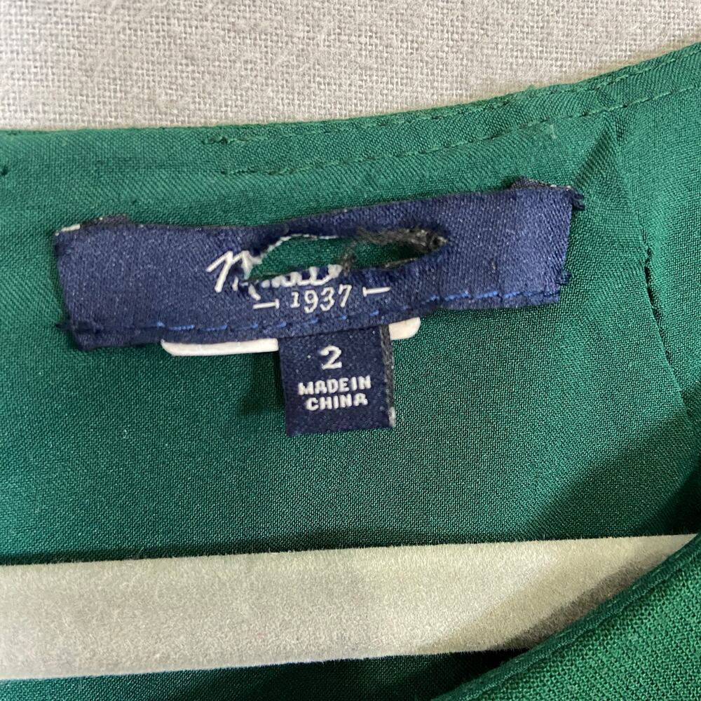 Madewell Green Short Cap Sleeve Pockets Shift Sheath Dress Size 2 - Picture 4 of 8